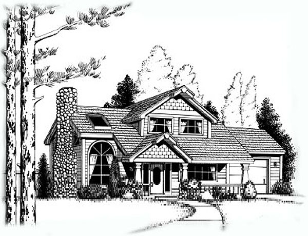 Graphic art - Rock chimney house