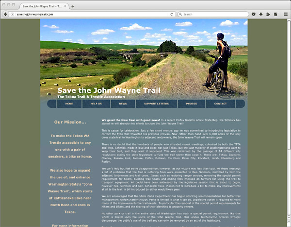 Web site - John Wayne Trail